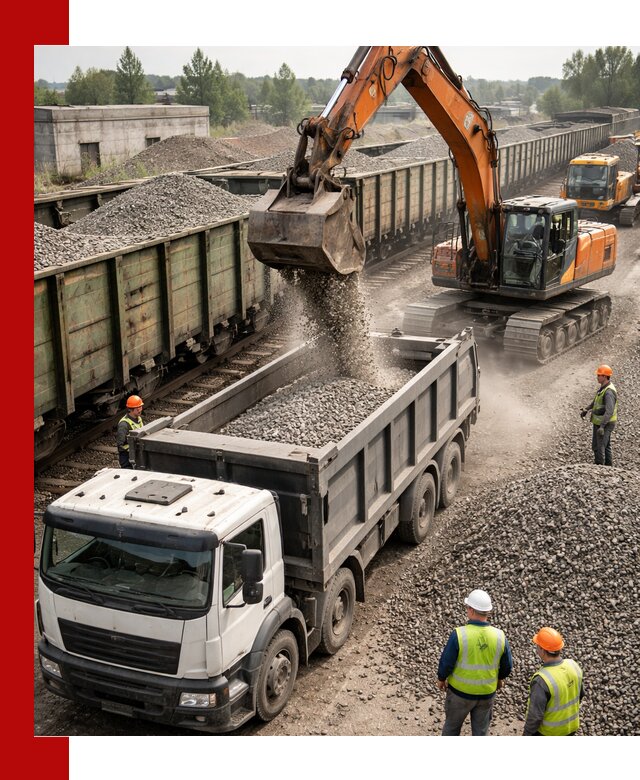 Железнодорожный щебень фракция 25–60 для поставок в Шумерле