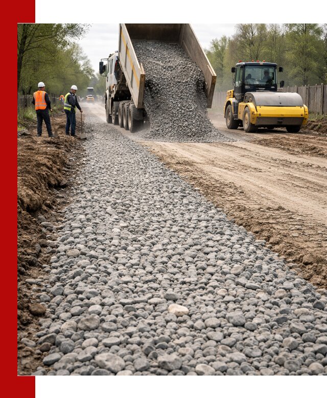 Доставка щебня для отсыпки дорог в Шумерле высокого качества