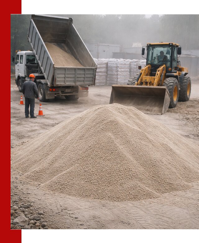 Кварцевый песок фракция 0–8 для стройработ в Шумерле