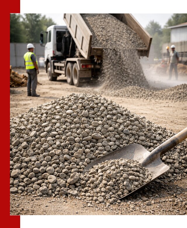 Доставка гравия фракции 20-40 в Шумерле с самосвалами