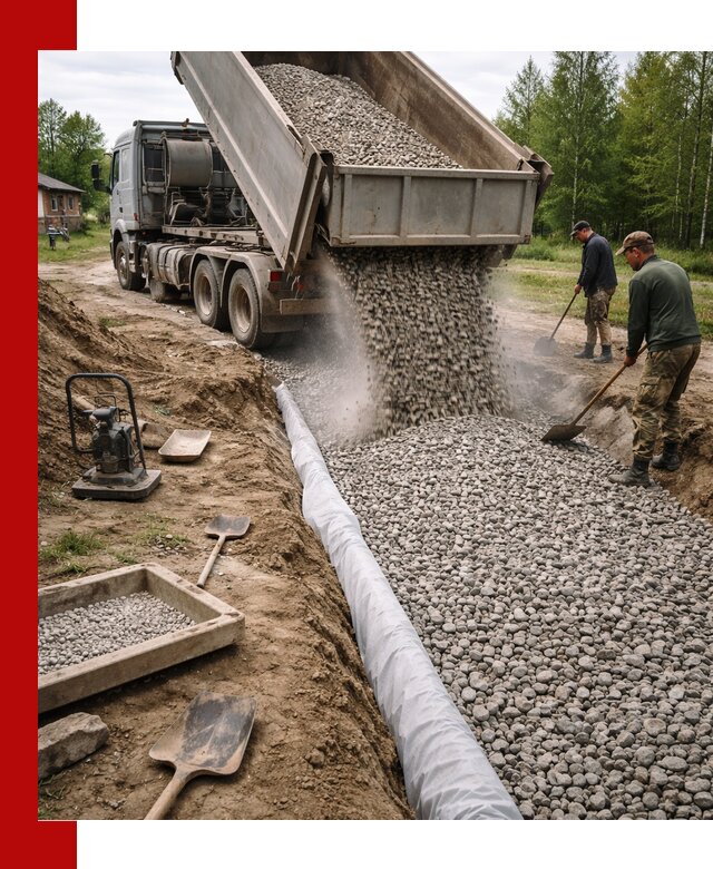 Гравий для дренажа с доставкой в Шумерле качественный и недорогой