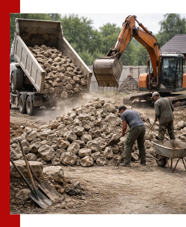 Доставка и разгрузка бутового камня в Шумерле