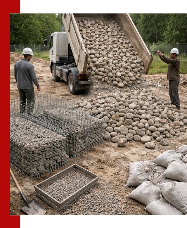 Камень для габионов фракция 70–151 в Шумерле