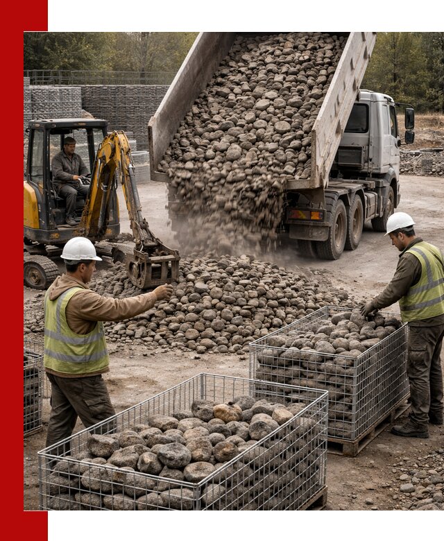 Камень для габионов фракция 100–201 в Шумерле