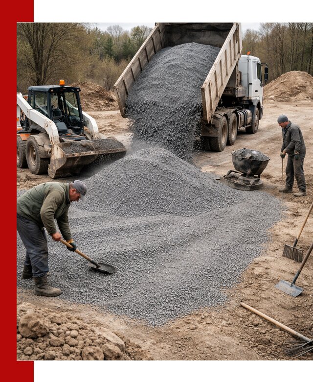 Отсев для подсыпки в Шумерле — доставка и подсыпка на участок