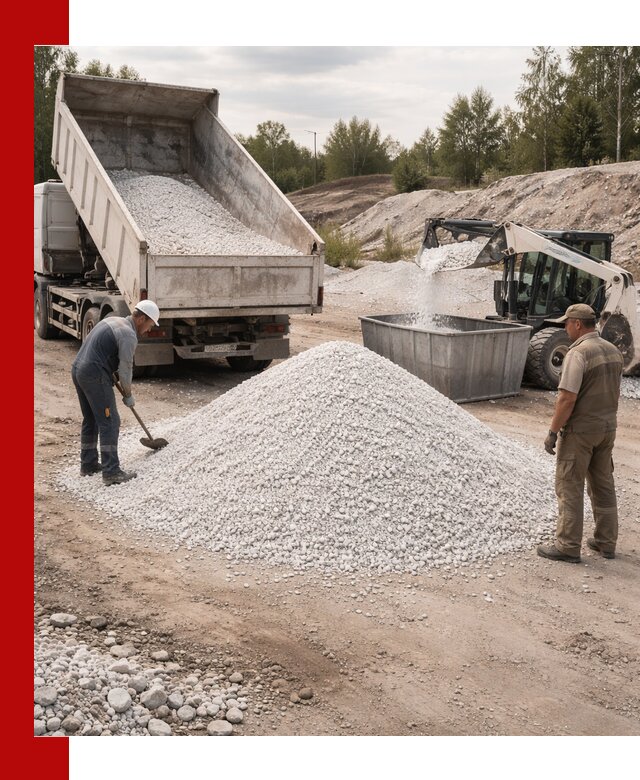 Доставка и продажа белой мраморной крошки в Шумерле