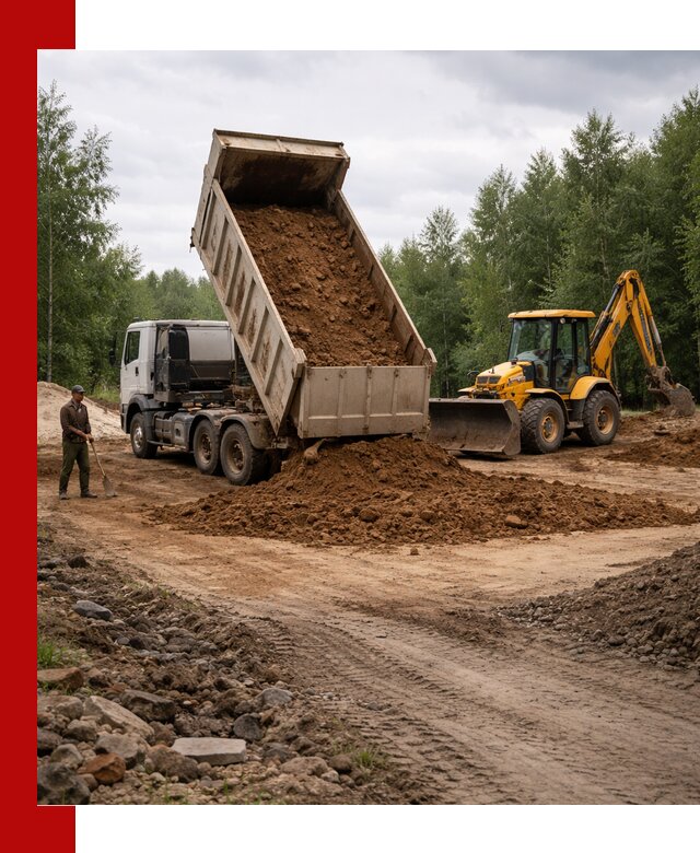 Доставка суглинка самосвалами в Шумерле подсыпка и планировка