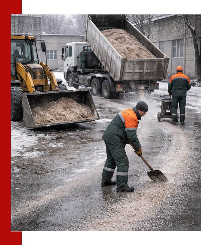 Реагент против гололеда с доставкой и нанесением в Шумерле