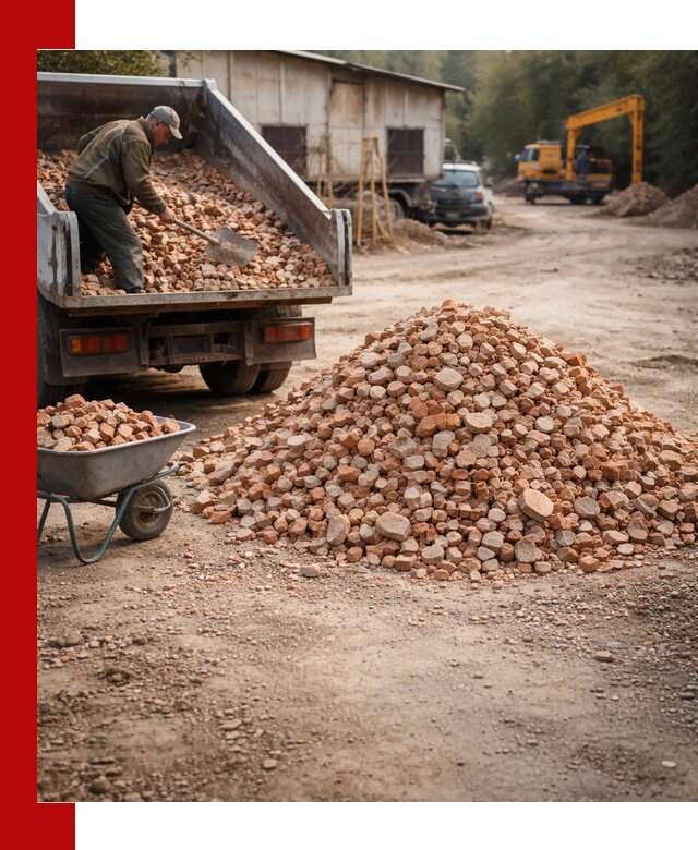 Доставка и подушка из боя кирпича с разгрузкой в Шумерле