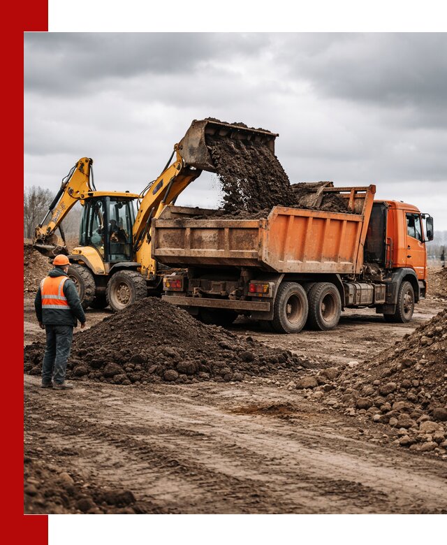 Вывоз грунта и строительного мусора в Шумерле грузовыми самосвалами