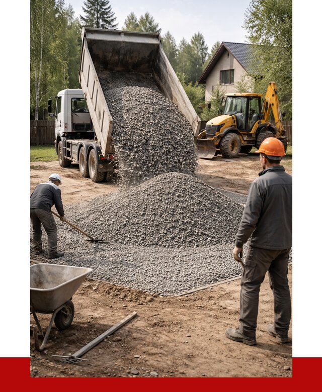 Отсыпка участка щебнем в Шумерле от 7061 р. ПРОНЕРУДШмр