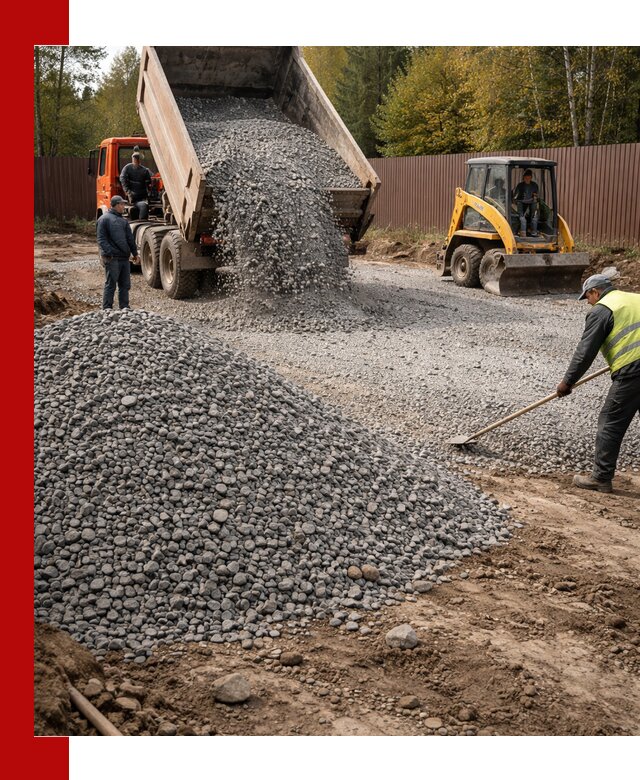 Отсыпка участка щебнем с доставкой и уплотнением в Шумерле