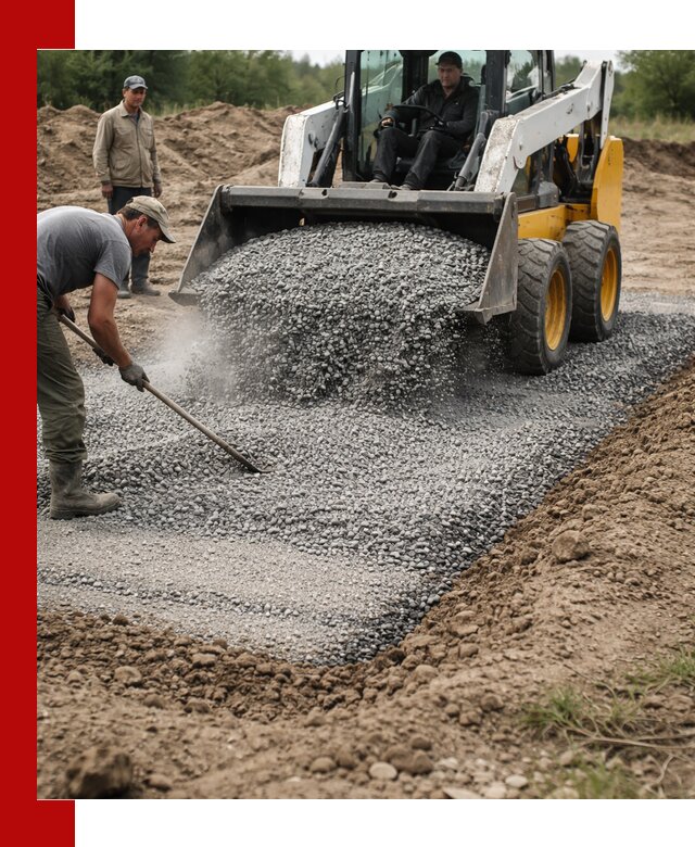 Устройство щебеночной подушки в Шумерле для дорог и фундаментов